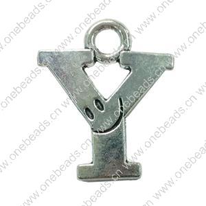 Pendant. Fashion Zinc Alloy Jewelry Findings. Letter 32x27mm. Sold by Bag