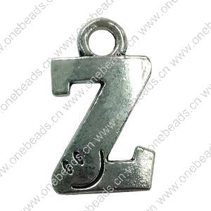 Pendant. Fashion Zinc Alloy Jewelry Findings. Letter 32x18mm. Sold by Bag
