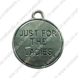 Pendant. Fashion Zinc Alloy Jewelry Findings. Flat Round 34x28mm. Sold by Bag