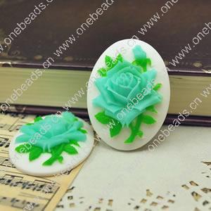 Cameos, Flower Resin Jewelry findings, Double color, A Grade, 29x39.5mm, Sold by PC