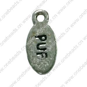 Pendant. Fashion Zinc Alloy jewelry findings. Flat Oval 15x8mm. Sold by Bag