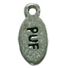 Pendant. Fashion Zinc Alloy jewelry findings. Flat Oval 15x8mm. Sold by Bag
