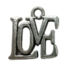 Pendant. Fashion Zinc Alloy jewelry findings. Letter 15x20mm. Sold by Bag
