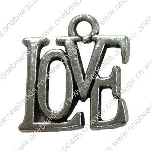 Pendant. Fashion Zinc Alloy jewelry findings. Letter 15x20mm. Sold by Bag