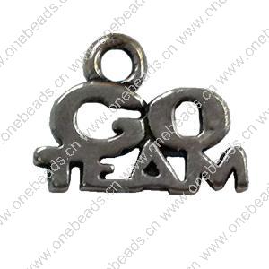 Pendant. Fashion Zinc Alloy jewelry findings. Letter 10x8mm. Sold by Bag