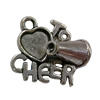 Pendant. Fashion Zinc Alloy jewelry findings. Letter 15x12mm. Sold by Bag
