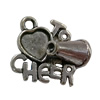 Pendant. Fashion Zinc Alloy jewelry findings. Letter 15x12mm. Sold by Bag