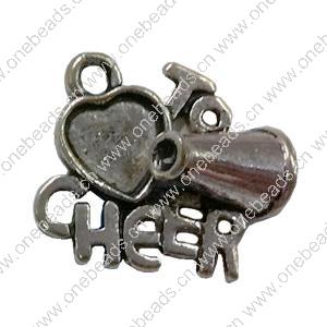 Pendant. Fashion Zinc Alloy jewelry findings. Letter 15x12mm. Sold by Bag