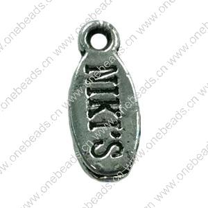 Pendant. Fashion Zinc Alloy jewelry findings. Flat Oval 15x8mm. Sold by Bag