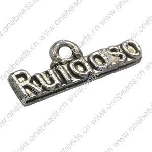 Pendant. Fashion Zinc Alloy jewelry findings. Letter 7x15mm. Sold by Bag