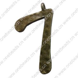 Pendant. Fashion Zinc Alloy jewelry findings. Arabic numerals 45x25mm. Sold by Bag