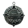 Pendant. Fashion Zinc Alloy jewelry findings. Flat Round 41x35mm. Sold by Bag