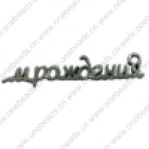 Pendant. Fashion Zinc Alloy jewelry findings. Letter 41x10mm. Sold by Bag