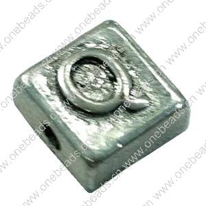 Beads. Fashion Zinc Alloy jewelry findings. Square 10x10mm, Hole size:about 1mm Sold by Bag