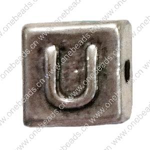 Beads. Fashion Zinc Alloy jewelry findings. Square 10x10mm, Hole size:about 1mm Sold by Bag