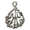 Pendant. Fashion Zinc Alloy Jewelry Findings. Teardrop 22x16mm. Sold by Bag