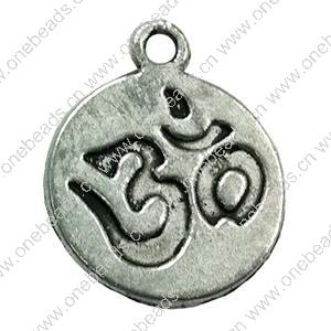 Pendant. Fashion Zinc Alloy Jewelry Findings. Flar Round 16x13mm. Sold by Bag
