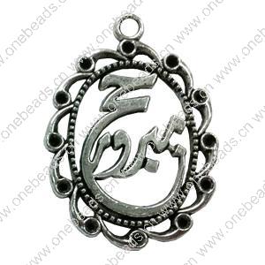 Pendant. Fashion Zinc Alloy Jewelry Findings. Flar Oval 40x28mm. Sold by Bag