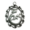 Pendant. Fashion Zinc Alloy Jewelry Findings. Flar Oval 40x28mm. Sold by Bag
