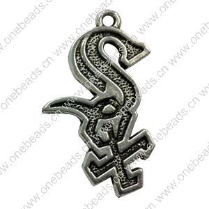 Pendant. Fashion Zinc Alloy Jewelry Findings. 37x21mm. Sold by Bag