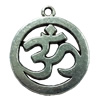 Pendant. Fashion Zinc Alloy Jewelry Findings. Flar Round 30x26mm. Sold by Bag
