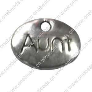 Pendant. Fashion Zinc Alloy jewelry findings. Flat Oval 10x12mm. Sold by Bag