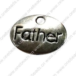 Pendant. Fashion Zinc Alloy jewelry findings. Flat Oval 10x12mm. Sold by Bag