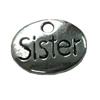 Pendant. Fashion Zinc Alloy jewelry findings. Flat Oval 10x12mm. Sold by Bag