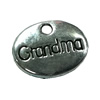 Pendant. Fashion Zinc Alloy jewelry findings. Flat Oval 10x12mm. Sold by Bag