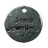Pendant. Fashion Zinc Alloy jewelry findings. Flat Round 17x17mm. Sold by Bag
