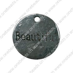 Pendant. Fashion Zinc Alloy jewelry findings. Flat Round 20x20mm. Sold by Bag