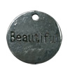 Pendant. Fashion Zinc Alloy jewelry findings. Flat Round 20x20mm. Sold by Bag
