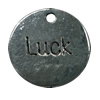 Pendant. Fashion Zinc Alloy jewelry findings. Flat Round 20x20mm. Sold by Bag
