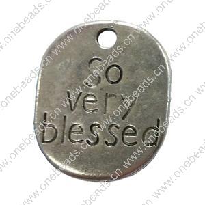 Pendant. Fashion Zinc Alloy jewelry findings. Flat Oval 22x18mm. Sold by Bag