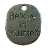 Pendant. Fashion Zinc Alloy jewelry findings. Flat Oval 22x18mm. Sold by Bag