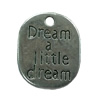 Pendant. Fashion Zinc Alloy jewelry findings. Flat Oval 22x18mm. Sold by Bag