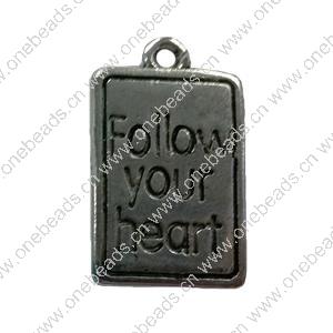 Pendant. Fashion Zinc Alloy jewelry findings. Rectangle 22x15mm. Sold by Bag