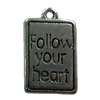 Pendant. Fashion Zinc Alloy jewelry findings. Rectangle 22x15mm. Sold by Bag