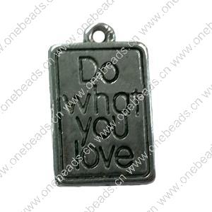 Pendant. Fashion Zinc Alloy jewelry findings. Rectangle 22x15mm. Sold by Bag