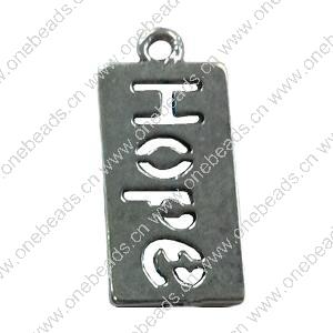 Pendant. Fashion Zinc Alloy jewelry findings. Rectangle 23x11mm. Sold by Bag