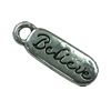 Pendant. Fashion Zinc Alloy jewelry findings. Flat Oval 20x7mm. Sold by Bag