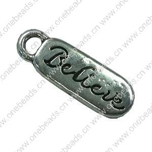 Pendant. Fashion Zinc Alloy jewelry findings. Flat Oval 20x7mm. Sold by Bag