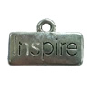 Pendant. Fashion Zinc Alloy jewelry findings. Rectangle 19x12mm. Sold by Bag
