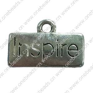 Pendant. Fashion Zinc Alloy jewelry findings. Rectangle 19x12mm. Sold by Bag