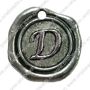 Pendant. Fashion Zinc Alloy Jewelry Findings. Letter 19x19mm. Sold by Bag