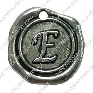 Pendant. Fashion Zinc Alloy Jewelry Findings. Letter 19x19mm. Sold by Bag