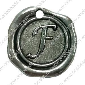 Pendant. Fashion Zinc Alloy Jewelry Findings. Letter 19x19mm. Sold by Bag