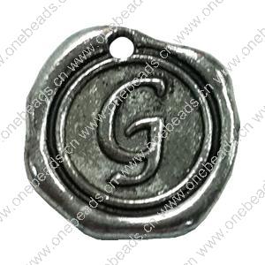 Pendant. Fashion Zinc Alloy Jewelry Findings. Letter 19x19mm. Sold by Bag