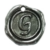 Pendant. Fashion Zinc Alloy Jewelry Findings. Letter 19x19mm. Sold by Bag