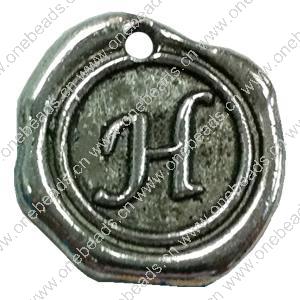 Pendant. Fashion Zinc Alloy Jewelry Findings. Letter 19x19mm. Sold by Bag